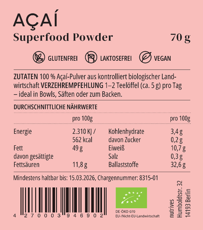 Acai Superfood Pulver von nutrives